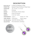 9.35 Cts Natural Purple Amethyst and Pearl In Solid .925 Sterling Silver - February Birthstone