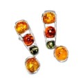 4.7 grams Authentic Baltic Amber Gemstone In Solid  .925 Sterling Silver Stud Earrings