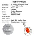 Handmade Modern Baltic Amber Oval set in Solid .925 Sterling Silver Pendant