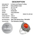 2.22 cts Baltic Amber Gemstone with Marcasite Detail in Solid .925 Sterling Silver Ring Size 7