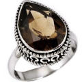 Simply Stunning 5.25 Cts Natural Smokey Topaz 100% .925 Solid Sterling Silver Ring Size 6.5