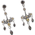 Deluxe Natural Smoky Quartz and Citrine set in Solid .925 Sterling Silver Earrings