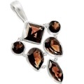 Pretty Tapered Setting 11.62 Cts Natural Smoky Topaz .925 Solid Sterling Silver Pendant