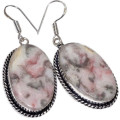 Natural Crazy Lace Agate Gemstone .925 Sterling Silver Earrings