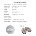 Natural Crazy Lace Agate Gemstone .925 Sterling Silver Earrings