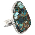 Beautiful Colours Natural Copper Chrysocolla Gemstone 925 Sterling Silver  Size US 10 or T