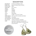 Natural Scottish Moss Prehnite Triangle Gemstone .925 Sterling Silver Earrings