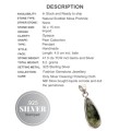 Natural Scottish Moss Prehnite Pear Shape Gemstone .925 Sterling Silver Pendant
