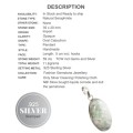 Captivating Natural Aqua Seraphinite Oval Gemstone  .925 Sterling Silver Pendant
