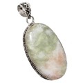 Captivating Natural Aqua Seraphinite Oval Gemstone  .925 Sterling Silver Earrings