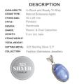 Natural Antique Style Blue Lace Botswana Agate Gemstone .925 Sterling Silver Pendant