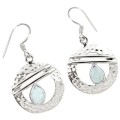 3.37 cts Natural Rainbow Moonstone Gemstone Solid .925 Silver Earrings