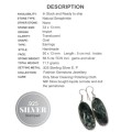 Natural Seraphinite Oval Gemstone .925 Sterling Silver Earrings