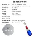 Natural Ruby, Kyanite Sillimanite .925 Sterling Silver Pendant