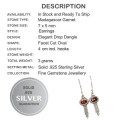 Natural Garnet Gemstone Ovals in Solid .925 Sterling Silver Earrings
