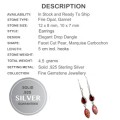 Mozambique Garnet and Fire Opal Gemstone Solid .925 Sterling Silver Earrings