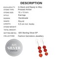 Handmade Pressed Amber Gemstone In .925 Silver Earrings