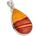 Captivating Sunset Tones Mookaite Gemstone Solid .925 Sterling Silver Pendant