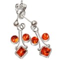 Authentic Baltic Amber Gemstone In Solid .925 Sterling Silver Stud Earrings