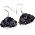 Handmade Natural Indigo Gabbro .925 Silver Earrings