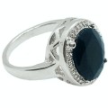 Handmade Black Onyx Oval Gemstone .925 Sterling Silver Ring Size 7 / P
