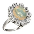 Regal 23.94 cts Ethiopian Fire Opal CZ Gemstone Solid .925 Sterling Ring Size 7 or O