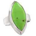 Natural Mohave Green Turquoise in Solid 925  Sterling Silver Ring Size US 8.5 or Q1/2