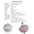 Natural Rose Quartz Gemstone .925 Sterling Silver Pendant