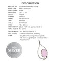 Modern Pink Chalcedony Gemstone .925 Sterling Silver Pendant