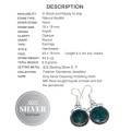 Natural Neon Blue Apatite Round Gemstone .925 Silver Earrings