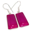 Natural Pink Botswana Lace Agate Gemstone .925 Sterling Silver Plated Earrings