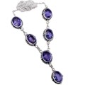 Enchanting African Purple Amethyst .925 Silver Necklace