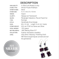 Natural Long Purple Amethyst, Gemstone .925 Sterling Silver Earrings