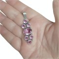 Handmade Pink Topaz Gemstone .925 Silver Pendant