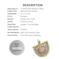Two Tone Natural Rose Quartz Solid.925 Sterling Silver Pendant