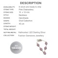 Pink Chalcedony Oval Gemstone .925 Sterling Silver Necklace