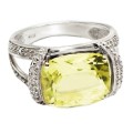 5.58 cts Natural Lemon Citrine Set in Solid .925 Silver Ring Size US 8 or UK Q