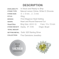 5.58 cts Natural Lemon Citrine Set in Solid .925 Silver Ring Size US 8 / UK Q