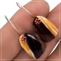 Natural Garnet & Navajo Country Araucania Solid .925 Sterling Silver Earrings