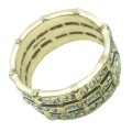 Sparkly White Cubic Zirconia Eternity Gold Plated Cocktail Ring Size US 8 or UK Q