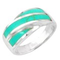 Natural Turquoise, Gemstone Solid .925 Silver Ring Size 8 or Q