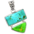 AAA Natural Sleeping Beauty Turquoise Solid .925 Sterling Silver Pendant