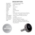 Handmade Black Onyx Oval Gemstone .925 Silver Ring Size 8 / Q