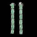 Natural Unheated Brazilian Emerald set in Solid .925 Sterling Silver 14k White Gold Earrings