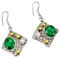 Natural Emerald Solid .925 Sterling Silver Earrings