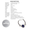 Natural Lapis Lazuli Oval Gemstones .925 Sterling Silver Bracelet