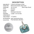 11.5 grams Brazilian Natural Aquamarine, Blue Topaz Gemstone Solid 925 Sterling Silver Pendant
