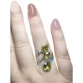 Handmade Golden Citrine Gemstone .925  Sterling Silver Ring Free Size