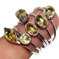 Handmade Sunny Citrine Gemstone .925  Sterling Silver Stacking Ring Size US 7.5 or P