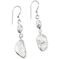 Natural Herkimer Diamond Gemstone Solid .925 Sterling Silver Drop Dangle Earrings